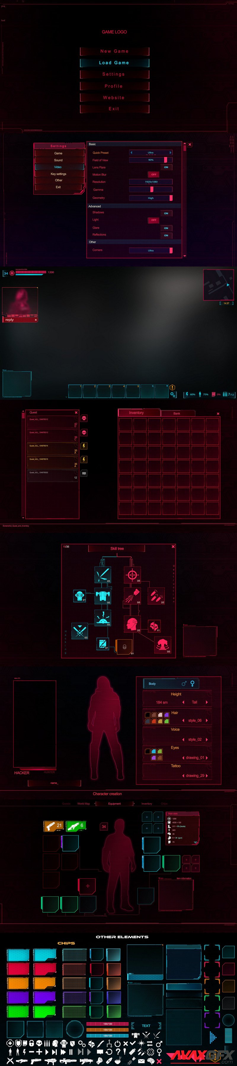 Cyberpunk RPG UI