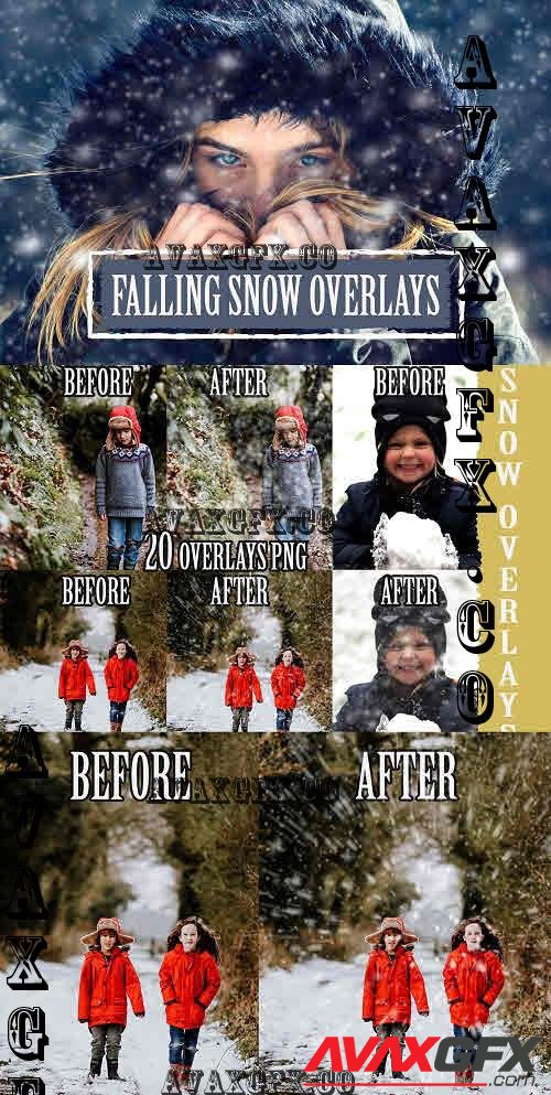 Snow Overlays,Falling snow - 10866525