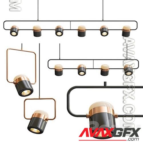 Ling PL6-4-1 Linear Suspension Light 3D Models