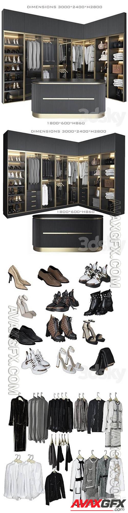 Luxury wardrobe 3 3D Models