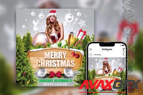 Stunning Festive Merry Christmas Party Instagram Post Template PSD