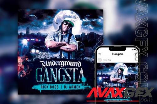 Striking Urban Flame Hip Hop Party Instagram Post Template PSD