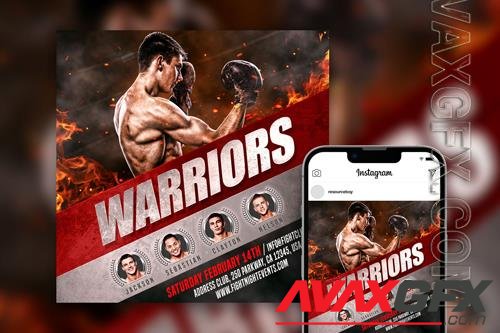 Cinematic Boxing Instagram Post Template PSD