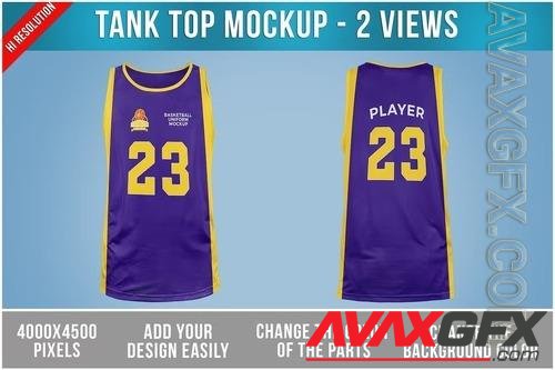 Tank Top Basketball Jersey Mockup PSD
