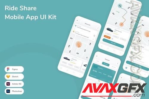 Ride Share Mobile App UI Kit 