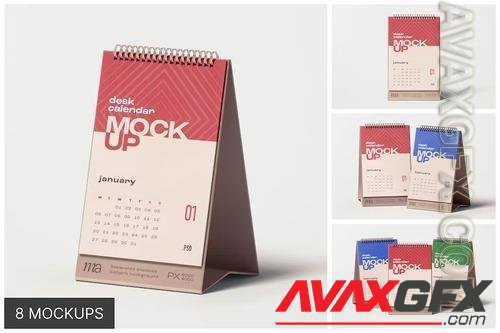Vertical Desk Calendar Mockup Set 