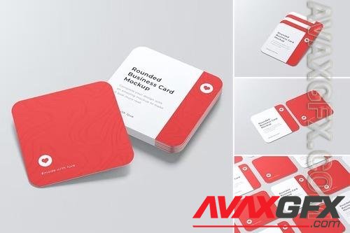 Square Business Card Mockup F35WEFL