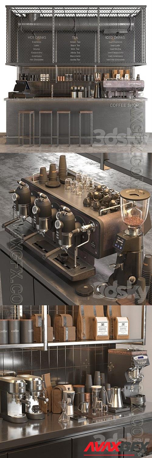 Industrial coffee shop 2 3D Models