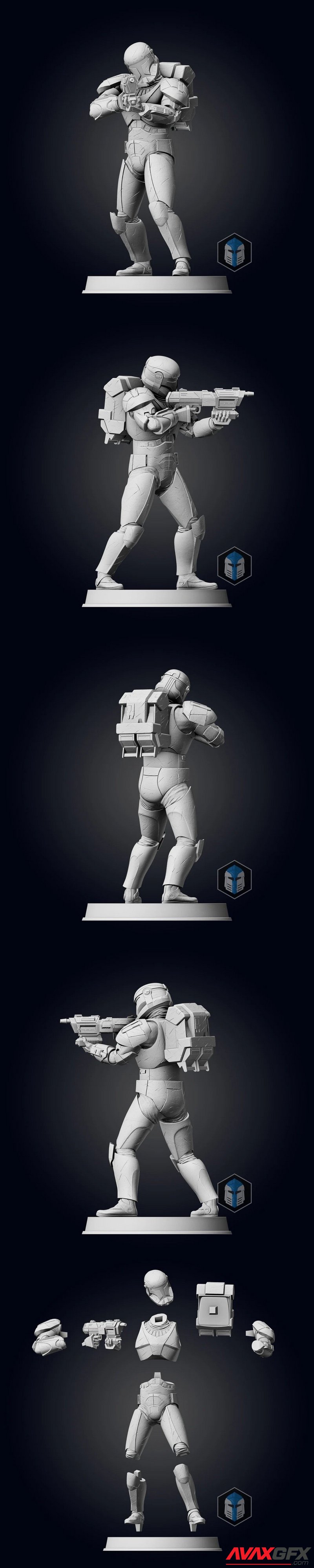 Star Wars - Republic Commando Figurine Pose 2 - 3D Print Model STL