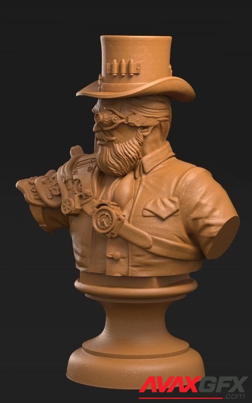 Steampunk Gentleman Bust - 3D Print Model STL