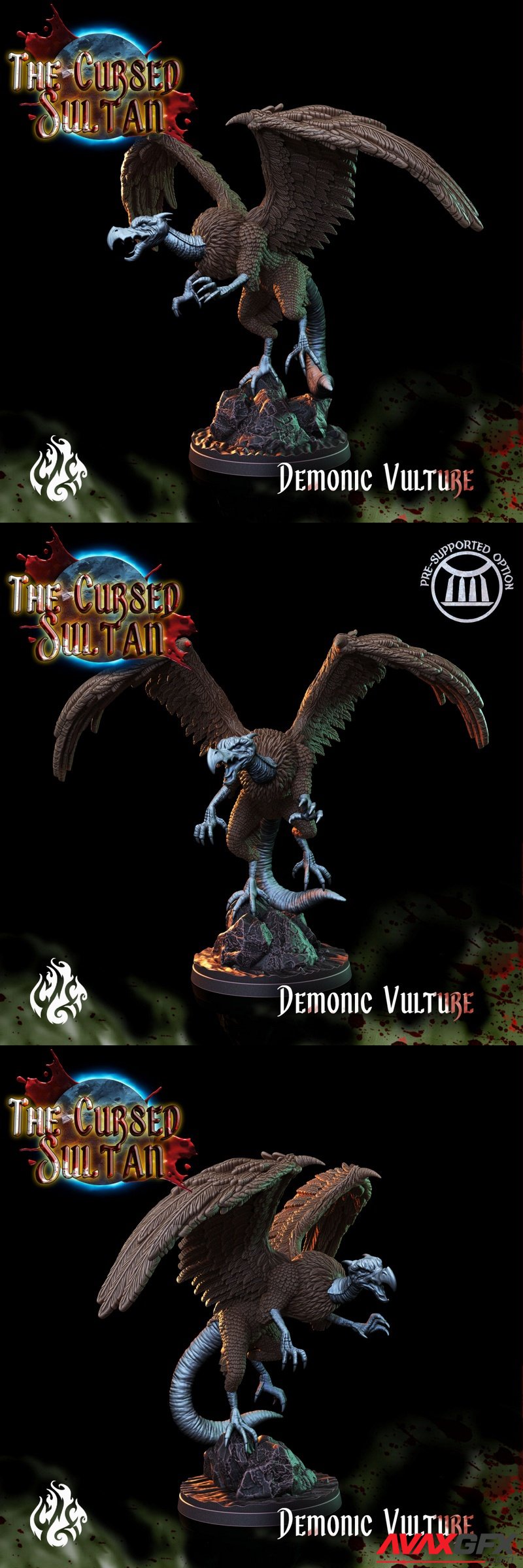 The Cursed Sultan - Demonic Vulture - 3D Print Model STL