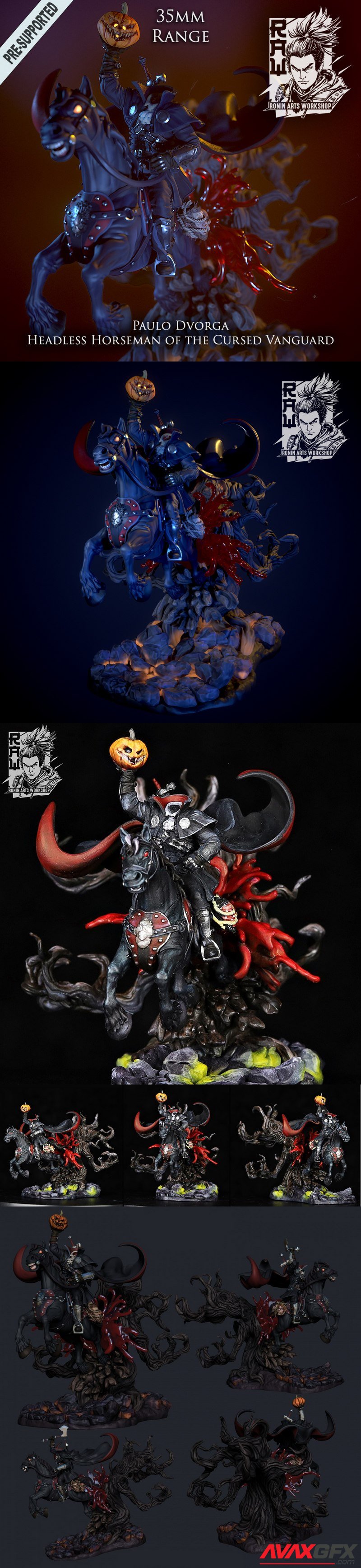 The Cursed Vanguard - Paolo Dvorga the Headless Horseman - 3D Print Model STL