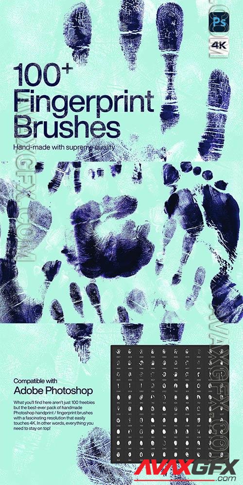 100 Hand Fingerprint Photoshop Brushes