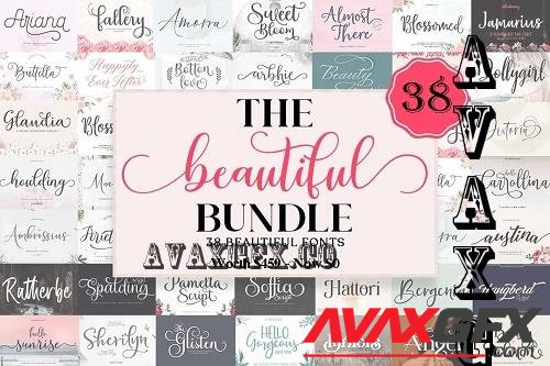 The Beautiful Font Bundle - 38 Premium Fonts