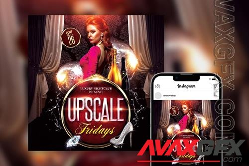 Upscale Fridays Instagram Post Template Beautiful PSD