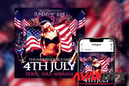 Urban Independence Day Party Instagram Post Template Beautiful PSD