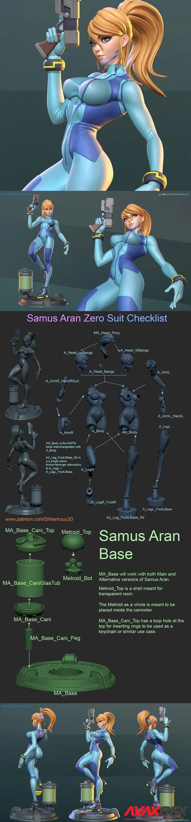 Samus Aran Zero Suit SFW and NSFW