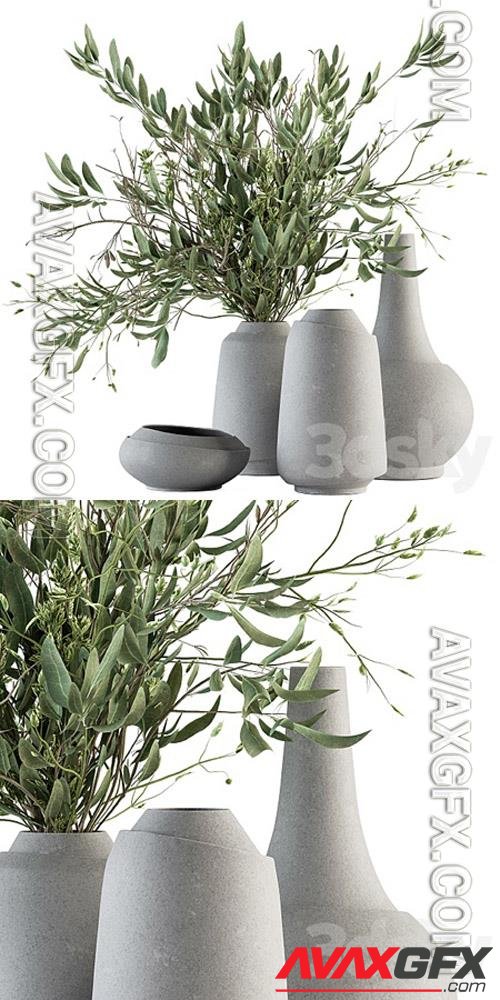 Vase and Plant Decorative Set – Set 81 3D Models