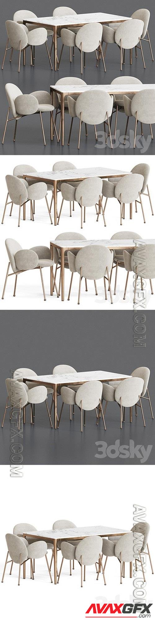 Ola Chair Canto Table Dining Set 3D Models