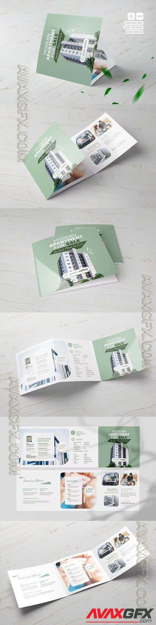 Real Estate Square Trifold Brochure DAMG4D2