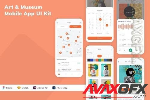 Art & Museum Mobile App UI Kit KMSJ5YC