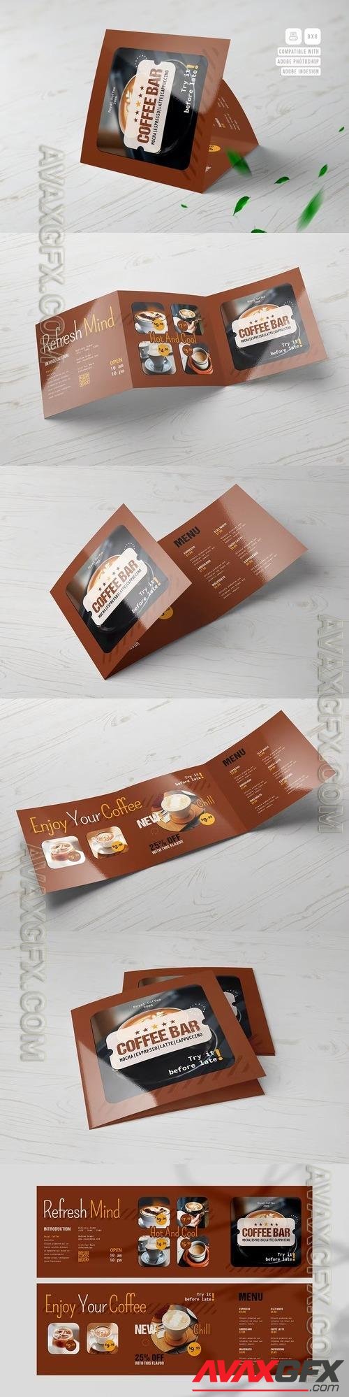 Square Trifold Coffee Menu TCGDBWX