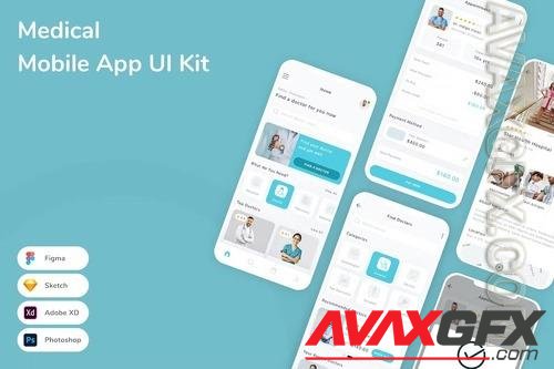 Medical Mobile App UI Kit ELX9A8W