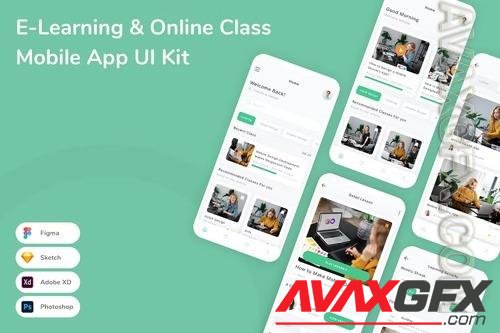 E-Learning & Online Class Mobile App UI Kit BHB3BQ4