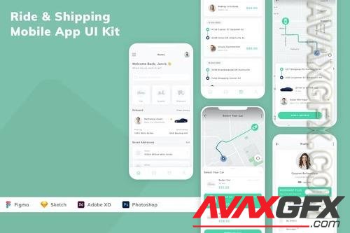 Ride & Shipping Mobile App UI Kit M5FSYNG