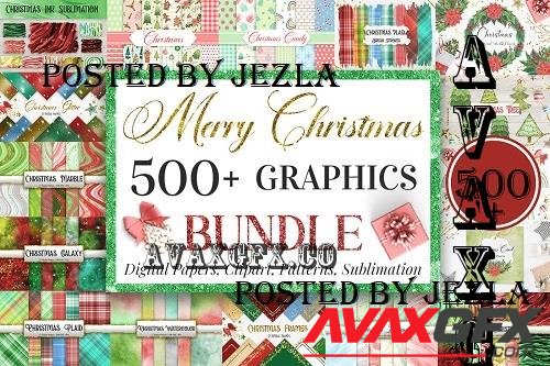 Merry Christmas Graphics Bundle - 62 Premium Graphics
