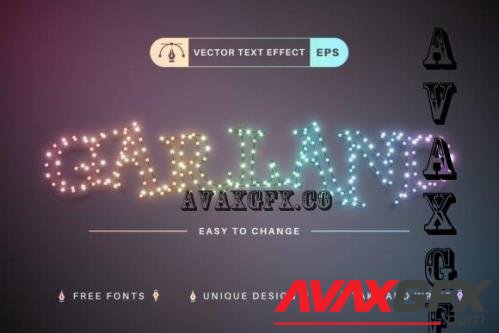 Garland - Editable Text Effect - 10881136