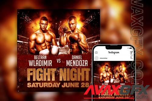 Fight Night Event Instagram Post Template PSD