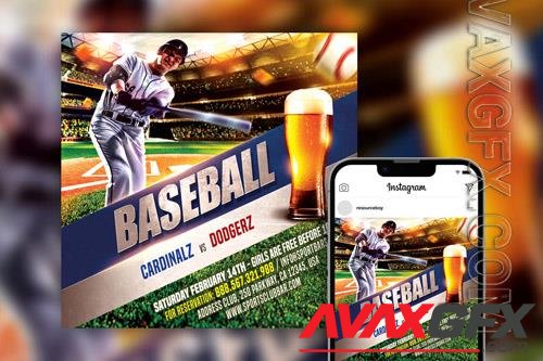 Bold Splendid Baseball Instagram Post Template PSD