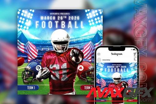 American Football League Instagram Post Template PSD