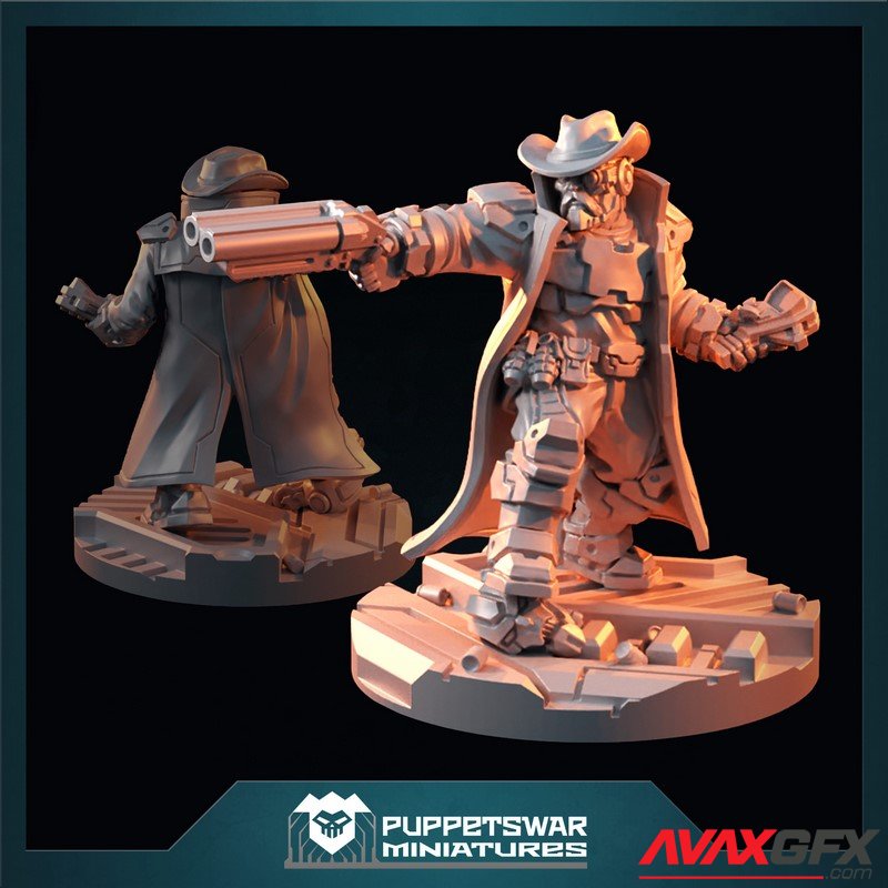 Puppetswar - Gunslinger The Sheriff - 3D Print Model STL