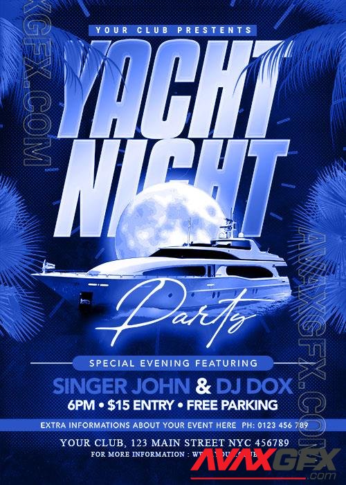 Yacht Music Party Flyer PSD Template