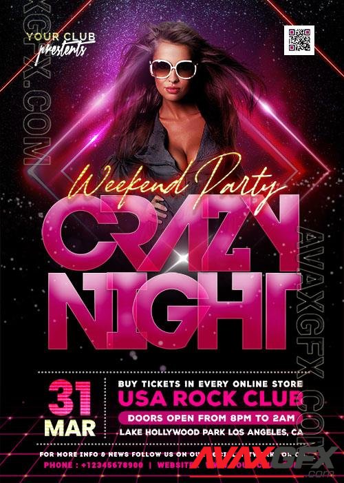 Weekend Night Party Flyer PSD Template