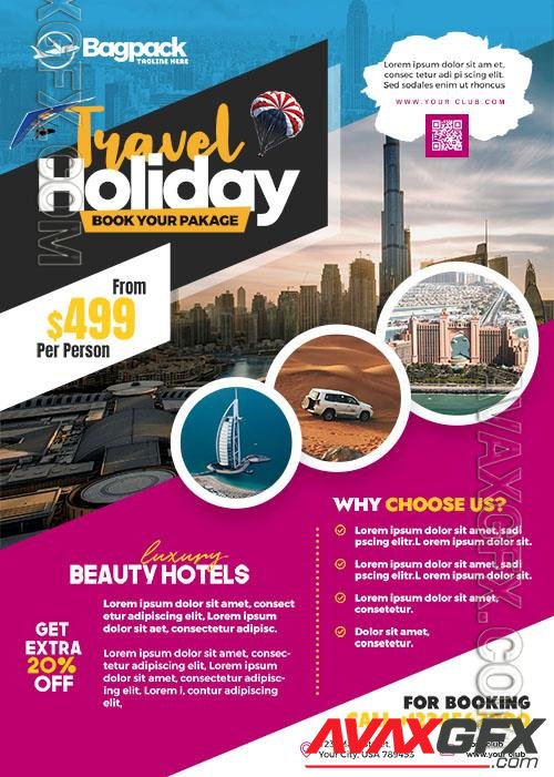 Travel Agency Flyer Ads Poster PSD Template