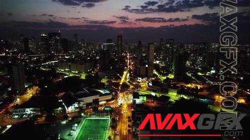 Night scape of famous avenue at downtown Goiania Brazil. 41147686