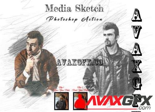 Media Sketch Photoshop Action - 10885014