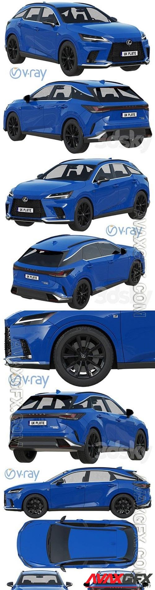 Lexus RX 500h F-Sport 2023 3D Models