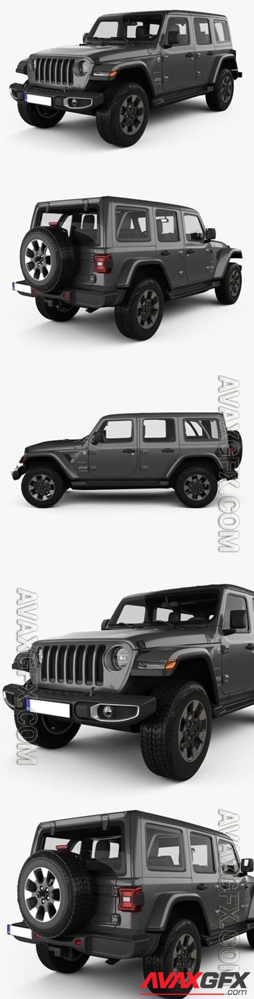 Jeep Wrangler Unlimited Sahara 2018 3D Models