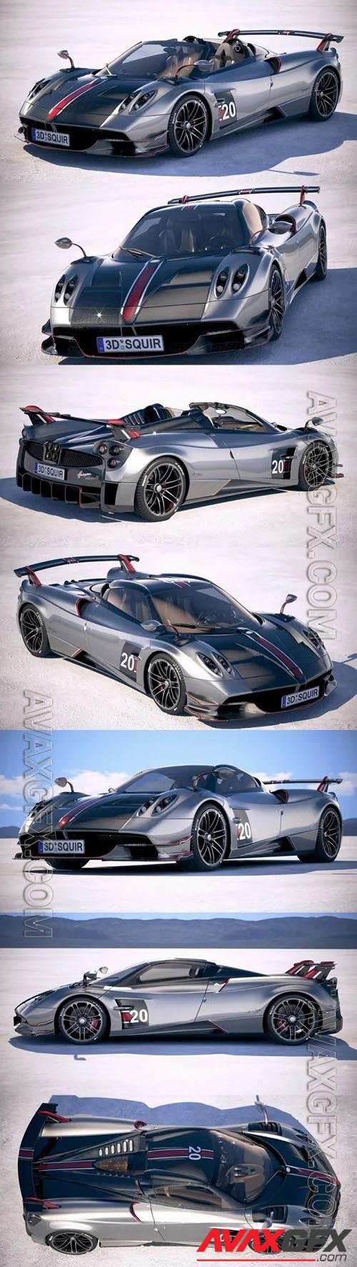 Supercar Pagani Huayra Roadster 2020 3D Models