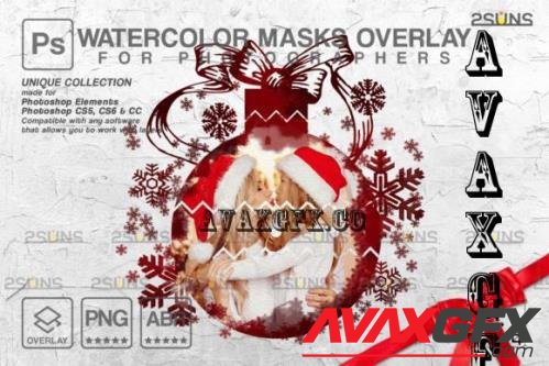Christmas overlay, Watercolor overlay, Clipping masks - 2281567