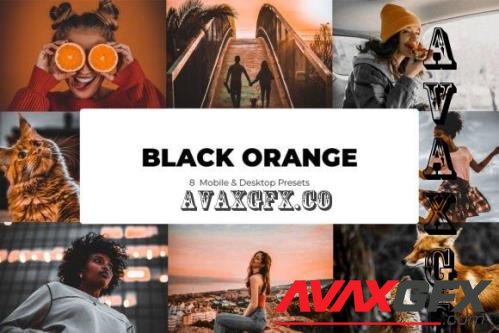 8 Black Orange Lightroom Presets - Mobile & Desktop