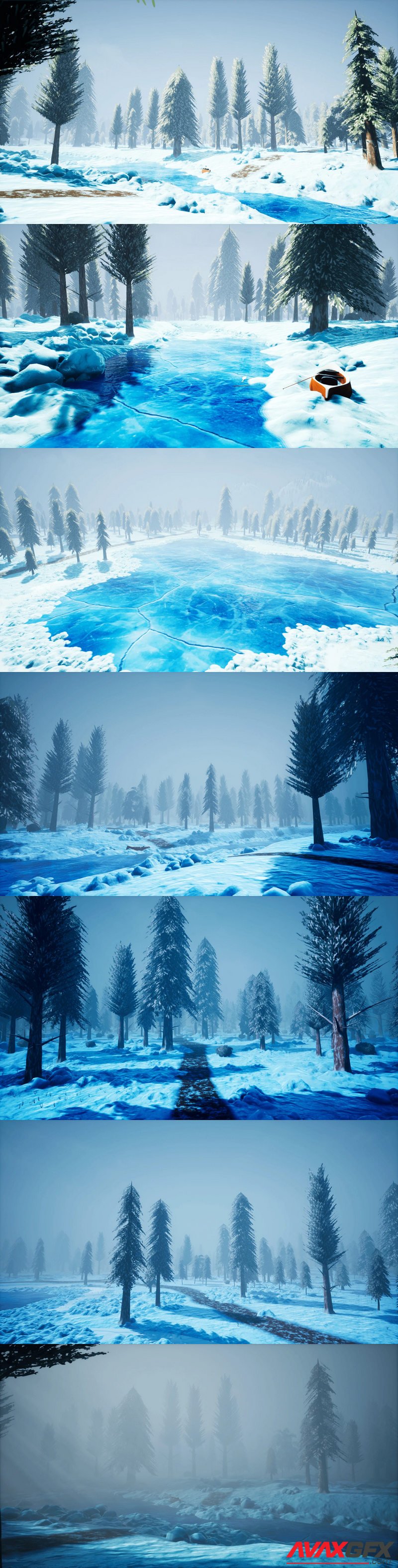 Stylized Snowy Forest