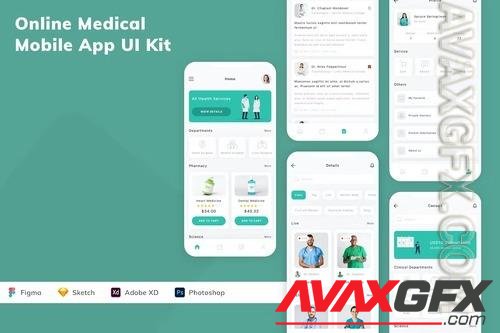 Online Medical Mobile App UI Kit FDNVS5P