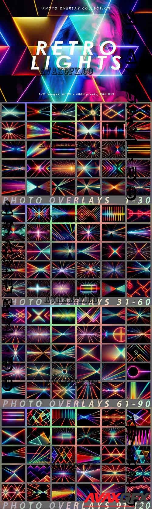 120 Retro Lights Photo Overlays - 10884040