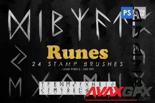 24 Runes Photoshop Stamp Brushes