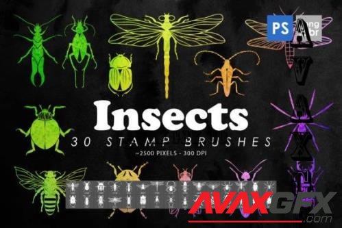 30 Insects & Bugs Photoshop Brushes